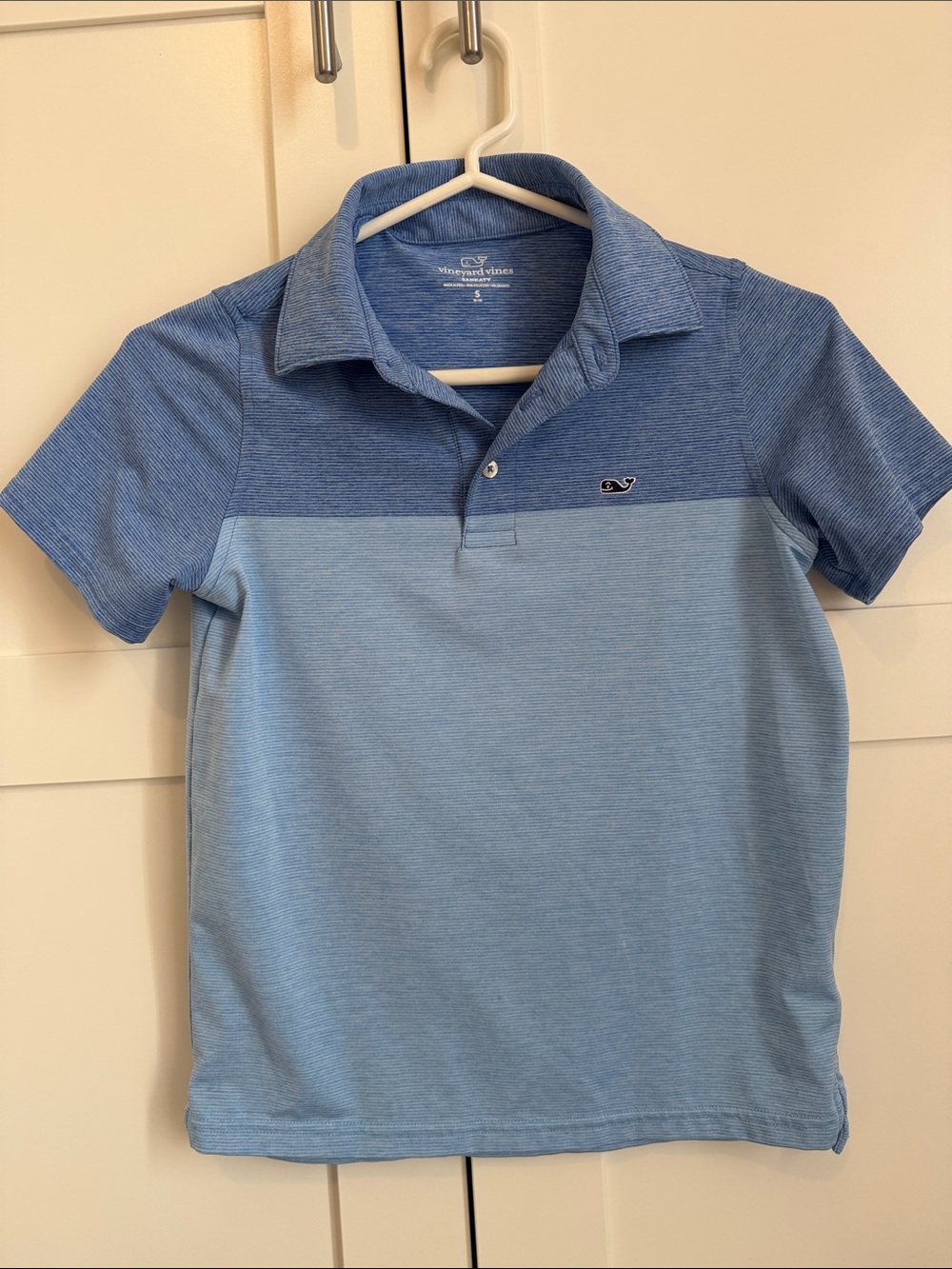 Vineyard Vines Blue Youth Polo Moisture Wicking -  Small 8/10